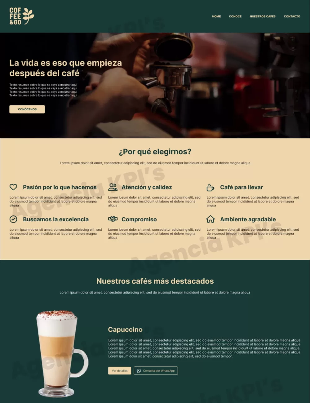 Página Web para Cafetería destacada