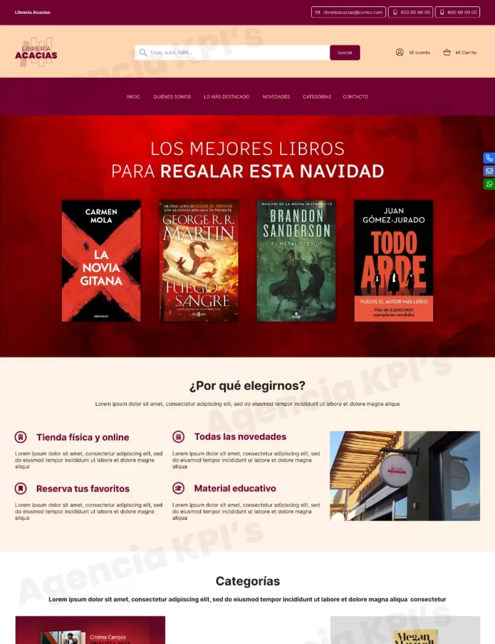 Tienda Online para librería destacada