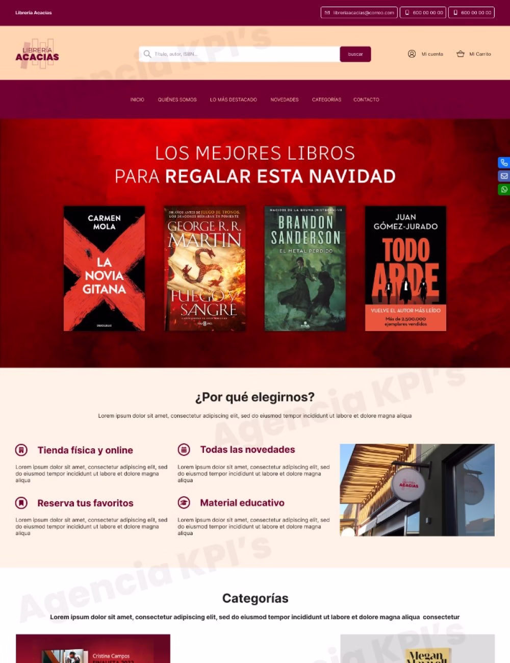 Tienda Online para librería destacada